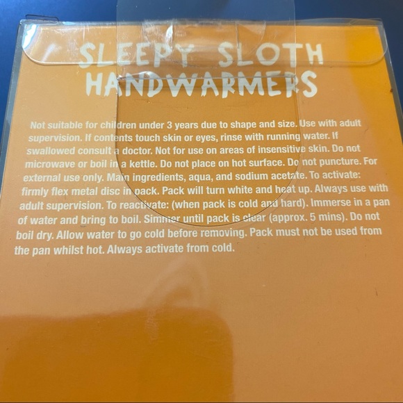 Sleepy Sloth Hand warmers - 2 in package NWT - Picture 5 of 6